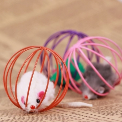 Interactive Big Cat Balls Mouse Toys In The Cage Puzzle Colorful