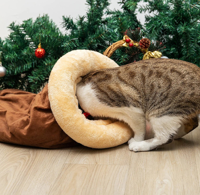 Fleece Warm Covered Cat Snuggle Sack Indoor For Cold Weather