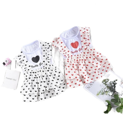 Dog Love Maid Dress Small Dog Pet Vest Pet Princess Peng Peng Skirt