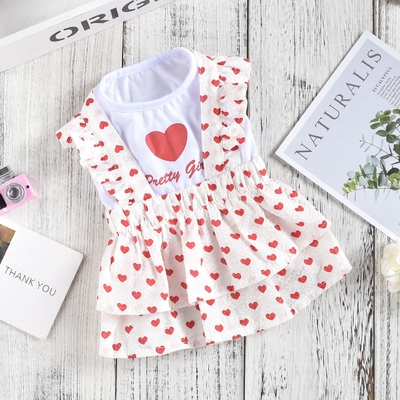 Dog Love Maid Dress Small Dog Pet Vest Pet Princess Peng Peng Skirt