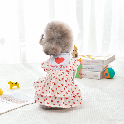 Dog Love Maid Dress Small Dog Pet Vest Pet Princess Peng Peng Skirt